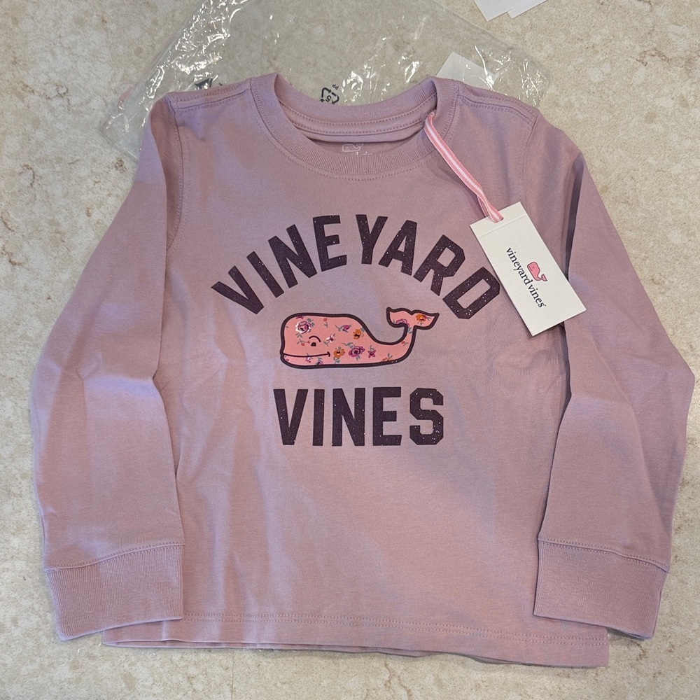 Vineyard Vines Kids Lavender Long Sleeve Tee